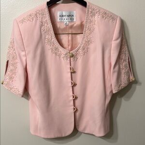 Albert Nipon Pink Embroidered Blazer with dress
